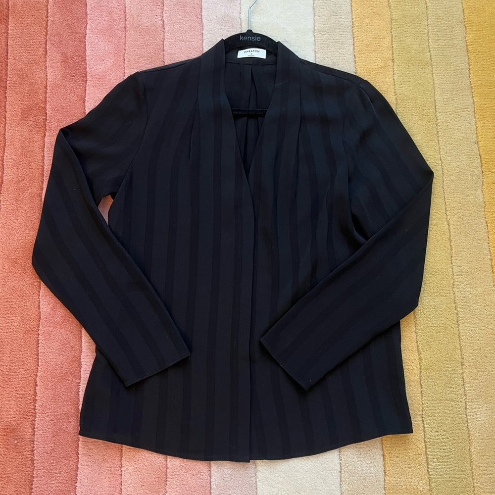 Aritzia Babaton Long Sleeve Black Blouse Top